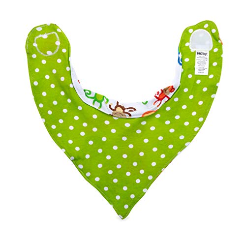 Nuby 2-pk Dribble Catcher Bandana bibs, Super Absorbent Drool Bib with Soft Comfort Neckline, Boy