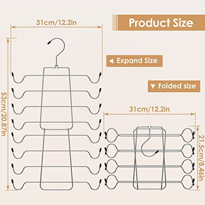 2 Pcs Closet Organizers and Storage, 8 Layer Tank Top Hangers Space Saving Bra Organizer 360° Rotating Metal Clothes Hanger Dorm Room Essentials for College Students Girls Organizer Belts Swimsuits