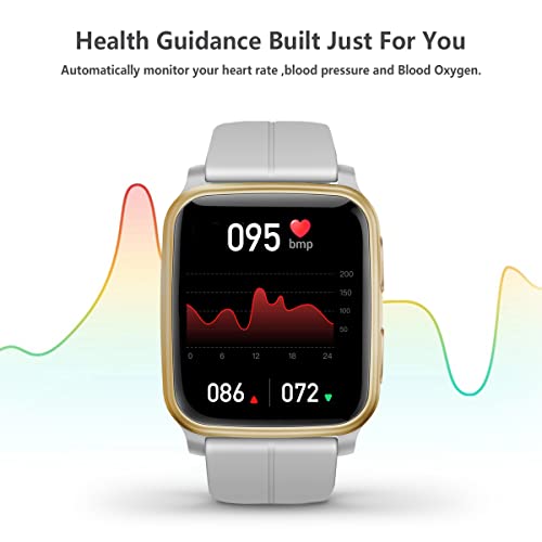 FITVII Fitness Tracker, Smart Watch with 24/7 Blood Pressure Heart Rate and Blood Oxygen Monitor, Sleep Tracker with Calorie Step Counter, IP68 Waterproof Activity Tracker for Women Men Android iOS