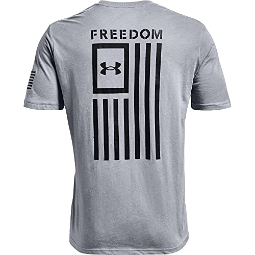 Under Armour Men's New Freedom Flag T-Shirt , Steel Medium Heather (035)/Black , XX-Large