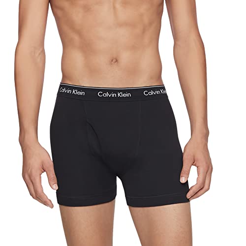 Calvin Klein Men's Cotton Classics 3-Pack Boxer Brief, 3 Black, M