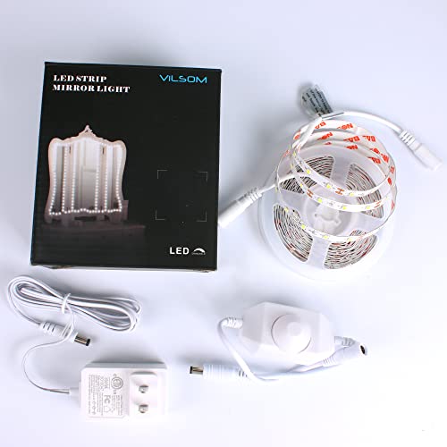 ViLSOM 240 LEDs Make-up Vanity Mirror Light Kit for Vanity Makeup Table Set with Dimmer and Power Supply,Mirror not Included., 13ft/4M