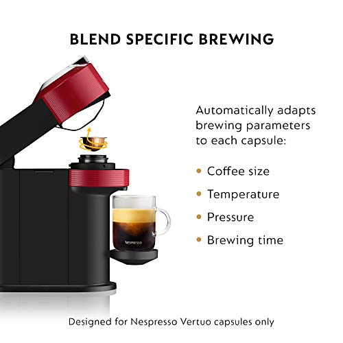 Nespresso Vertuo Next Coffee and Espresso Machine by Breville, Cherry Red, 1.1 Liters