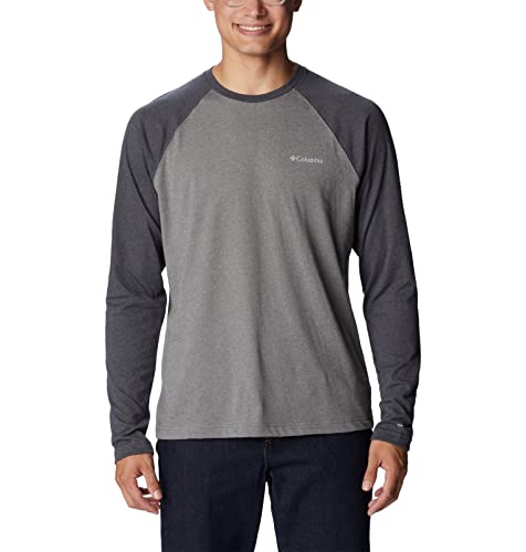 Columbia Men's Thistletown Hills Raglan Tee, City Grey Heather/Shark Heather, 4X Tall