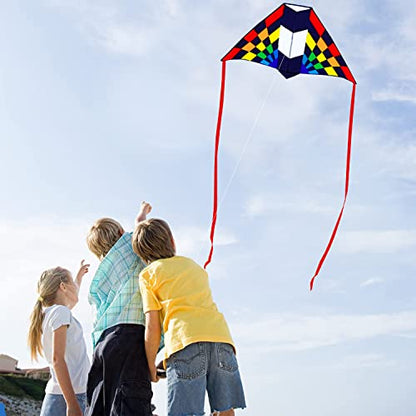 HONBO Delta Kite for Kids Easy to Fly,Large Kite for Adults, Colorful Kite for Children Ages 4-10