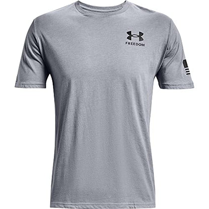 Under Armour Men's New Freedom Flag T-Shirt , Steel Medium Heather (035)/Black , XX-Large