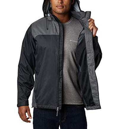 Columbia Men's Glennaker Lake Rain Jacket, Black/Grill, Large