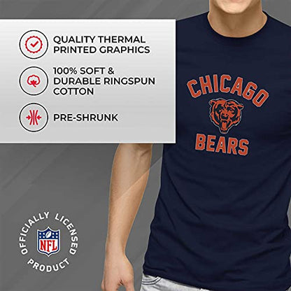 Team Fan Apparel NFL Adult Gameday T-Shirt - Cotton Blend - Tagless - Semi-Fitted - Unleash Your Team Spirit During Game Day (Chicago Bears - Blue, Adult Medium)