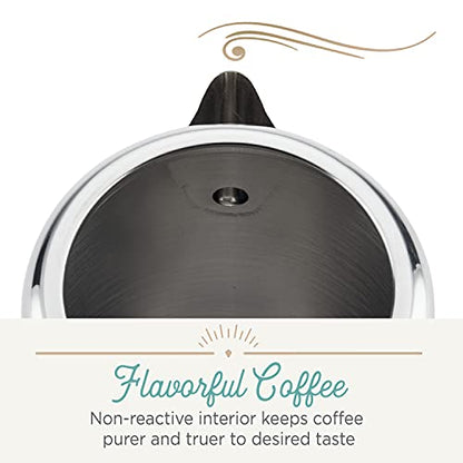 Farberware 47053 Classic Stainless Steel Yosemite 12-Cup Coffee Percolator, 12 Cup Coffee Maker, Silver
