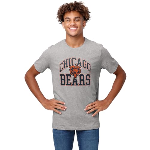 FOCO Chicago Bears Arched Wordmark Heather Gray T-Shirt - X-Large