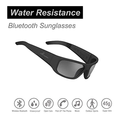 OhO Bluetooth Sunglasses,Voice Control and Open Ear Style Smart Glasses Listen Music and Calls with Volume UP and Down,Sport Audio Glasses IP44 Waterproof For Phone