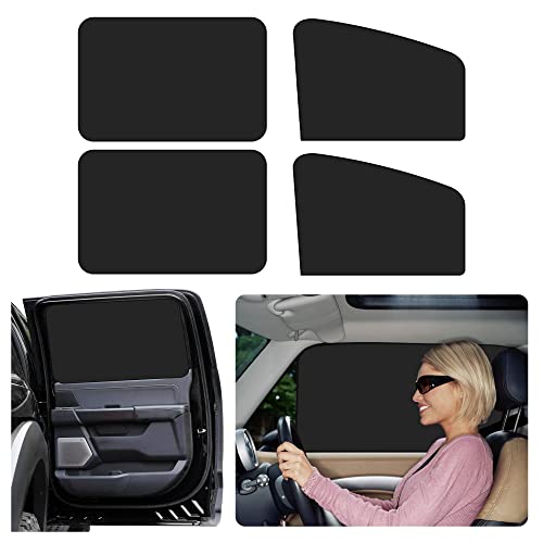 4Pack Car Window Shades with Magnets,Strong-Light Blocking&UV Protection Car Privacy Shades,Universal Car Essential Interior Accessories for Window Baby,Car Camping and Napping Car Curtains