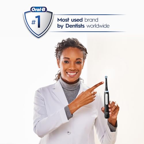 Oral-B iO Series 3 Limited Rechargeable Electric Powered Toothbrush, Black with 2 Brush Heads and Travel Case - Visible Pressure Sensor to Protect Gums - 3 Modes - 2 Minute Timer