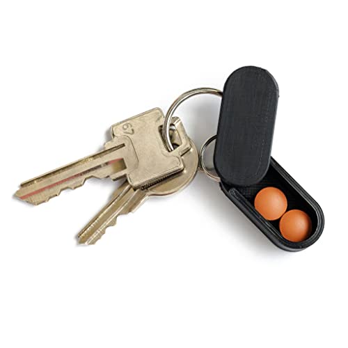 Pill Pod Keychain Pill Holder: Micro-Sized & Lightweight with Magnetic Slide - Handmade for Secure Daily Medication Storage (Midnight)