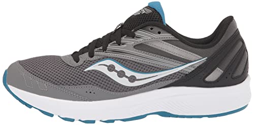 Saucony Men's Cohesion 15 Running Shoe, Charcoal/Topaz, 10.5