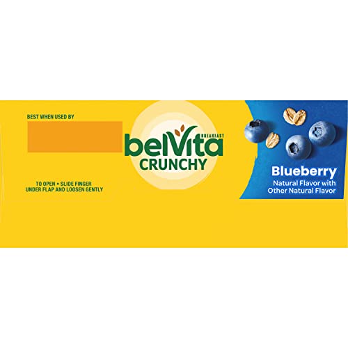 belVita Blueberry Breakfast Biscuits, 30 Total Packs, 6 Boxes (4 Biscuits Per Pack)