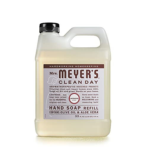 Mrs. Meyer's Hand Soap Refill, Made with Essential Oils, Biodegradable Formula, Lavender, 33 fl. oz