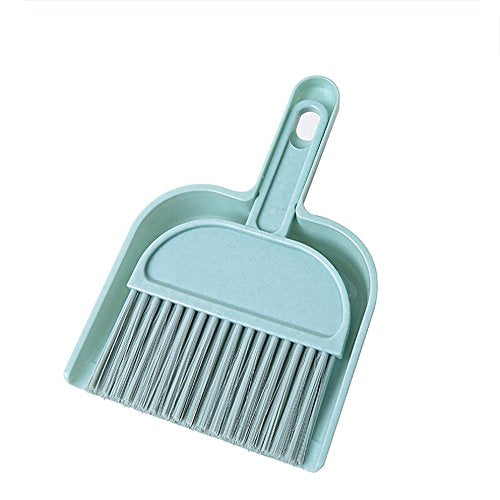 Mini Broom and Dustpan Set, Plastic Silicone Hand Broom for Home & Kitchen, Small Broom, Household Cleaning Supplies, Apartment Home Dorm Room Essentials, Bedroom Decor, Cute Stuff (Blue)