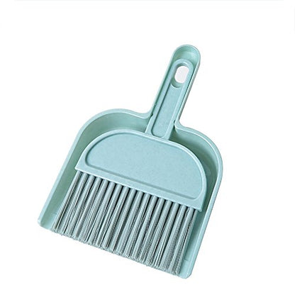 Mini Broom and Dustpan Set, Plastic Silicone Hand Broom for Home & Kitchen, Small Broom, Household Cleaning Supplies, Apartment Home Dorm Room Essentials, Bedroom Decor, Cute Stuff (Blue)