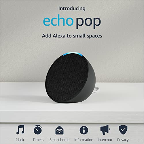 Introducing Echo Pop | Full sound compact smart speaker with Alexa | Charcoal