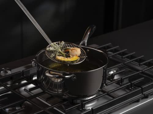 HexClad Cookware 5-Quart Hybrid Saucepan and Glass Lid, Stay-Cool Handle, PFOA-Free Non-Stick Surface