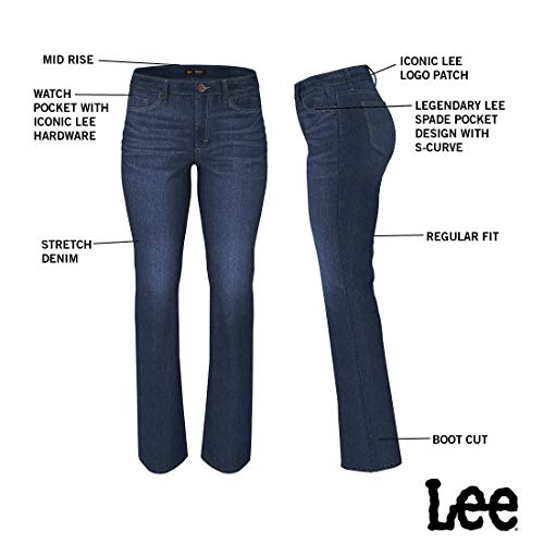 Lee Women's Plus Size Legendary Mid Rise Bootcut Jean Compass 20W Medium