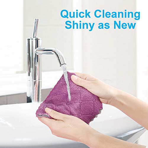 Small Reusable Cleaning Cloths, 6 x 10 inch, Super Absorbent Multipurpose Dish Cloths, for Furniture Rags, Kitchen Cloths, Tableware Quick-Drying Towels，Kitchen Towels Dish Towels, (11PCS)