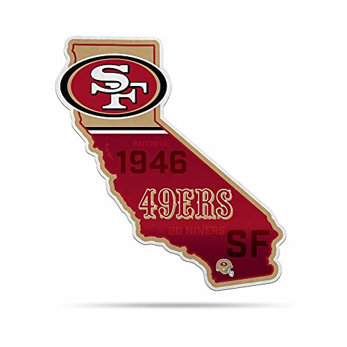 Rico Industries NFL Football San Francisco 49ers State Shape Shape Cut Pennant - Home and Living Room Décor - Soft Felt EZ to Hang