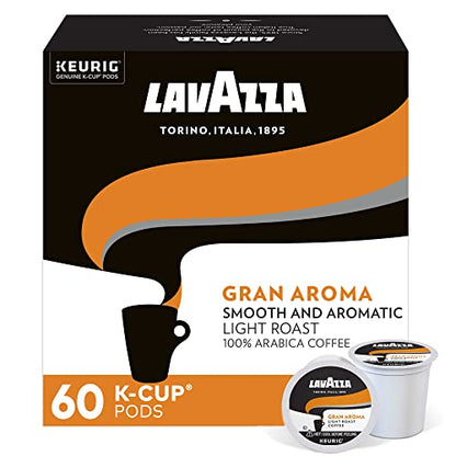 Lavazza Gran Aroma Single-Serve Coffee K-Cup® Pods for Keurig Brewer, Light Roast, 10-Count Boxes (Pack of 6)