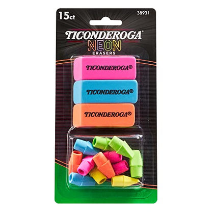 Dixon Ticonderoga Office & School Eraser Combination Set, 15 Eraser Multi-Pack, Multicolored (38931)