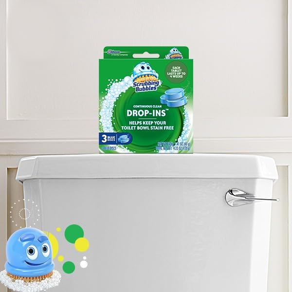 Scrubbing Bubbles Drop-Ins Toilet Cleaning Tablets, Toilet Bowl Stain Remover, 5 Count