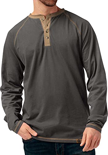 Legendary Whitetails Men's Big & Tall Recluse Henley, Charcoal, XX-Large