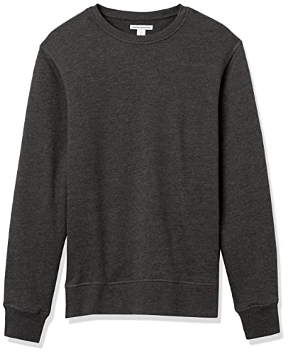 Amazon Essentials Men's Fleece Crewneck Sweatshirt (Available in Big & Tall), Charcoal Heather, Large