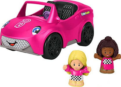 Little People Barbie Toddler Toy Car Convertible with Music Sounds & 2 Figures for Pretend Play Ages 18+ Months