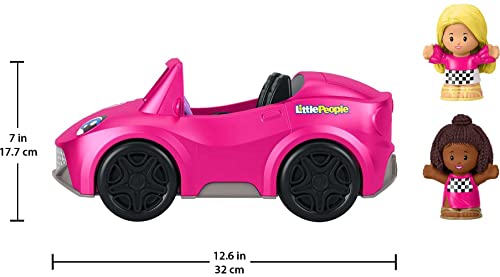 Little People Barbie Toddler Toy Car Convertible with Music Sounds & 2 Figures for Pretend Play Ages 18+ Months