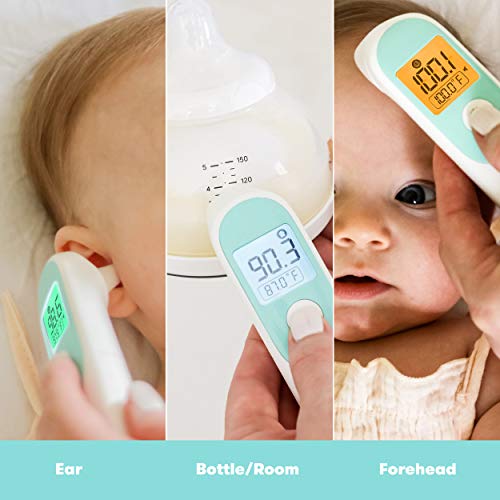 Frida Baby Infrared Thermometer 3-in-1 Ear, Forehead + Touchless for Babies, Toddlers, Adults, and Bottle Temperatures,Digital