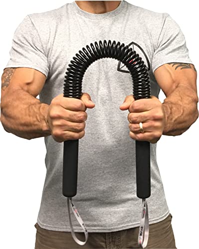 Python Power Twister Bar - Upper Body Exercise for Chest, Shoulder, Forearm, Bicep and Arm Strengthening Workout Equipment by Core Prodigy (30-80 lb)