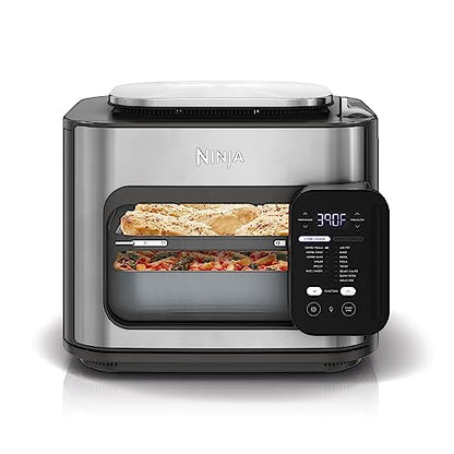 Ninja SFP701 Combi All-in-One Multicooker, Oven, and Air Fryer, 14-in-1 Functions,15-Minute Complete Meals, Includes 3 Accessories, Auto Cook Menu, Timer, Automatic Shut-Off, Grey, 14.92 x15.43 x13.11