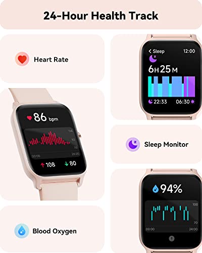 Smart Watch for Women,1.8"Fitness Watch(Answer/Make Call),Alexa Built-in, [24H Heart Rate Sleep Blood Oxygen Monitor],5ATM Waterproof,100 Sports Modes Step Calorie Women Watches for iOS&Android Phones