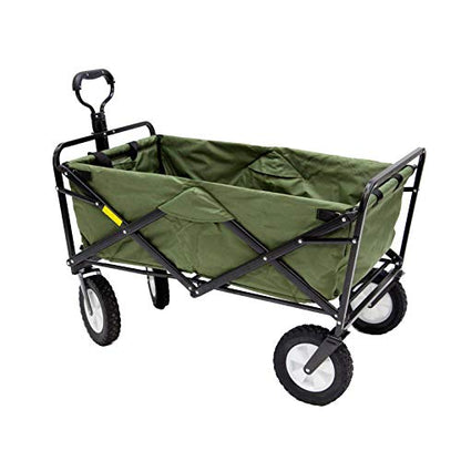 Mac Sports Folding Steel Frame Garden Utility Wagon Cart, Green (for Parts)