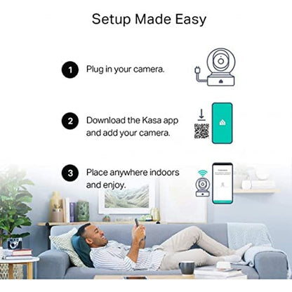 Kasa Indoor Pan/Tilt Smart Security Camera, 1080p HD Dog Camera 2.4GHz with Night Vision, Motion Detection for Baby and Pet Monitor, Cloud & SD Card Storage, Works with Alexa & Google Home (EC70)