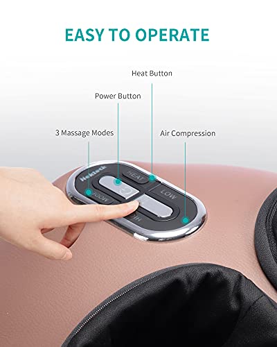 Nekteck Shiatsu Foot Massager Machine with Soothing Heat, Deep Kneading Therapy, Air Compression, Improve Blood Circulation and Foot Wellness,Relax for Home or Office Use(Brown)