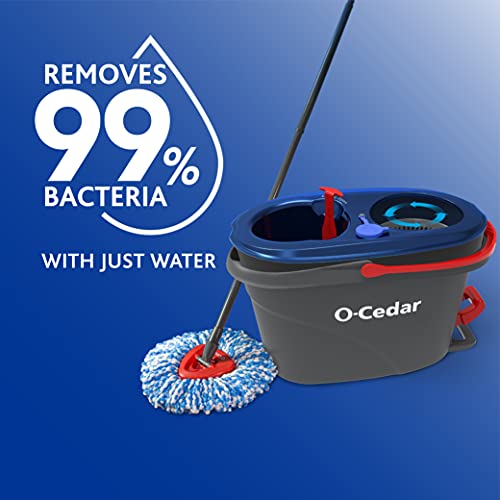 O-Cedar EasyWring RinseClean Microfiber Spin Mop & Bucket Floor Cleaning System with 2 Extra Refills