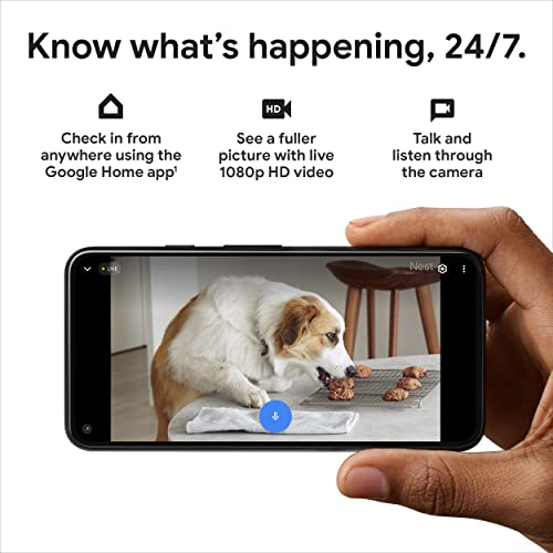 Google indoor Nest Security Cam 1080p (Wired) - 2nd Generation - Snow