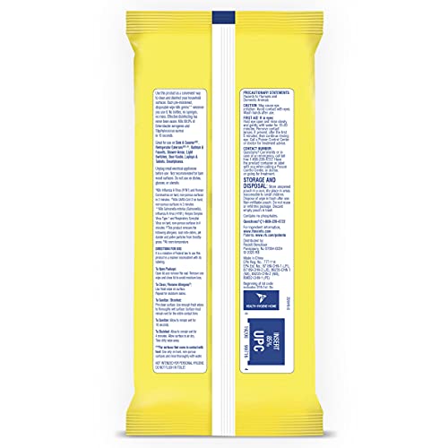 Lysol Disinfectant Handi-Pack Wipes, Multi-Surface Antibacterial Cleaning Wipes, for Disinfecting and Cleaning, Lemon and Lime Blossom, 480 Count (Pack of 6)