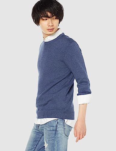 Amazon Essentials Men's Crewneck Sweater (Available in Big & Tall), Blue Heather, Large