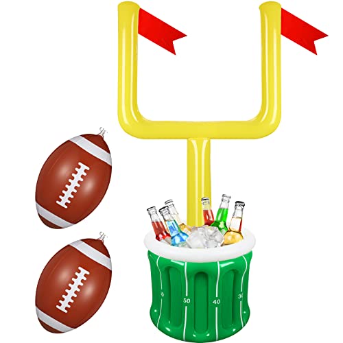 Zhanmai 3 Pieces Inflatable Football Drink Cooler, Inflatable Goal Post Drink Beverage Football Cooler for Game Day, Tailgate Accessories Sports Theme Party Favors Supplies(Soccer)