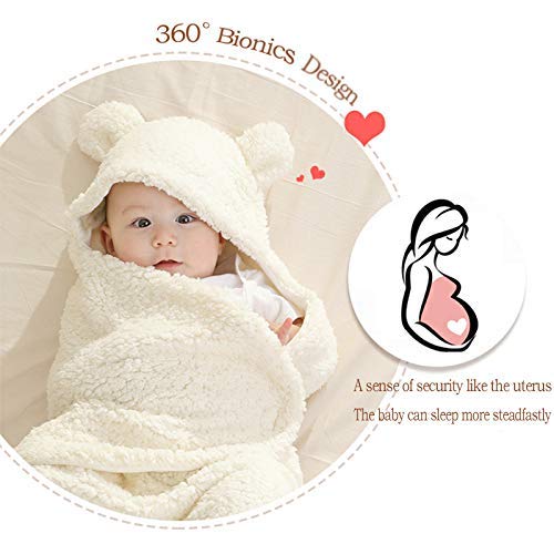 Baby Swaddle Blanket Boys Girls Cute Cotton Plush Receiving Blanket Soft Newborn Sleeping Wraps for Infant 0-6 Months