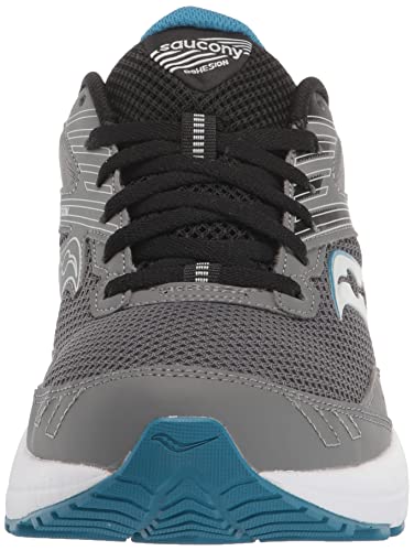 Saucony Men's Cohesion 15 Running Shoe, Charcoal/Topaz, 10.5