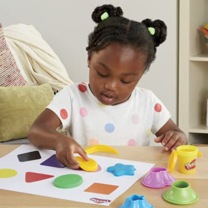 Play-Doh Shapes and Colors Preschool Toy for Kids 2 Years and Up with 5 Activity Playmats, 15 Tools, and 10 Modeling Compound Colors, Non-Toxic (Amazon Exclusive)